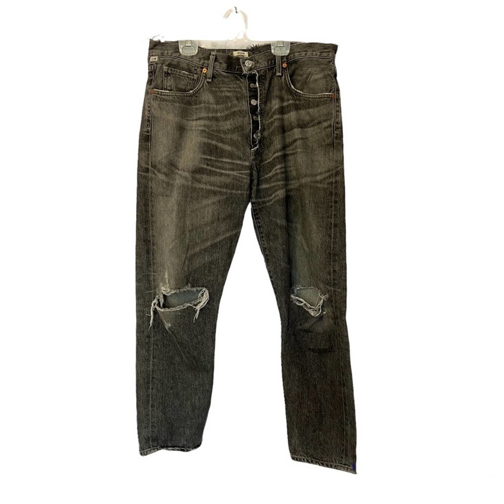 Citizens of Humanity Liya High Rise Classic Fit Crop Distressed Straight Leg
